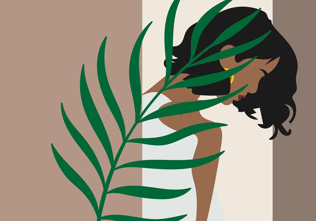 woman and plant